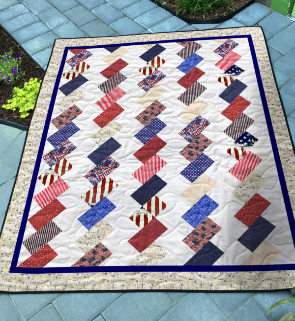 Stars and Stripes Cascade Quilt Pattern